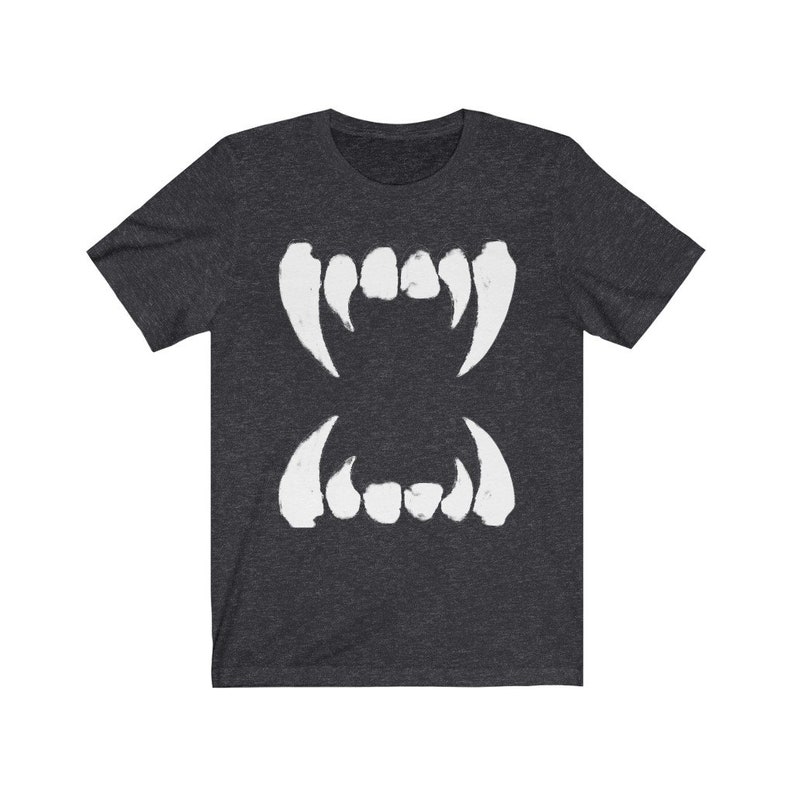 Alternative Nu Goth Clothing Style Shirts Women, Men Aesthetic Vampire Teeth T-Shirt image 4