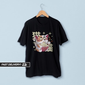Kawaii Shirt, Leuke Kawaii Kat T-Shirt, Japanse Streetwear, Japanse Shirt, Japanse Kleding, Japanse Art Shirt, Indie Kleding