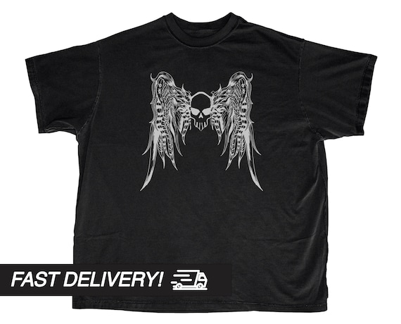 Wings Y2k Graphic Top, Y2k Clothing, Y2k Shirt, Y2k Graphic Tee, Gothic y2k T-Shirt, Japanese Streetwear Harajuku T-Shirt
