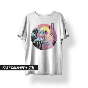 Japanse Streetwear, Japanse Shirt, Japanse Kleding, Japanse Art Shirt, Indie Kleding, Retro Japans Shirt Japan Vaporwave Cat Shirt