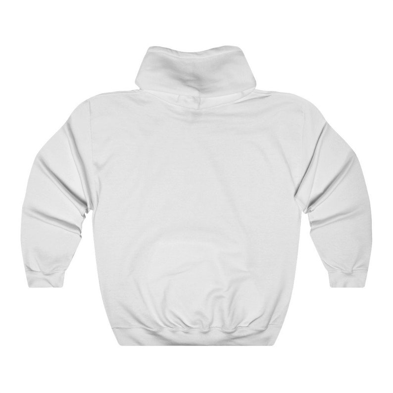 May include: White hooded sweatshirt with long sleeves and a pouch pocket.