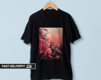Japanisches Streetwear, Japanisches Shirt, Japanische Kleidung, Japanische Kunst Shirt, Indie Kleidung, Retro Japan Blüte Shirt