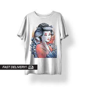 Japanese Streetwear, Japanese Shirt, Japanese Clothing, Japanese Art Shirt, Indie Clothing, Retro Japanese Shirt Japan Geisha T-Shirt