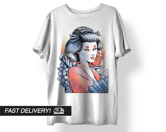 Japanisches Streetwear, Japanisches Shirt, Japanische Kleidung, Japanische Kunst Shirt, Indie Kleidung, Retro Japan Japan Geisha T-Shirt