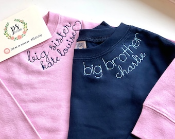 Big brother / Big Sister sweatshirt, Embroidered