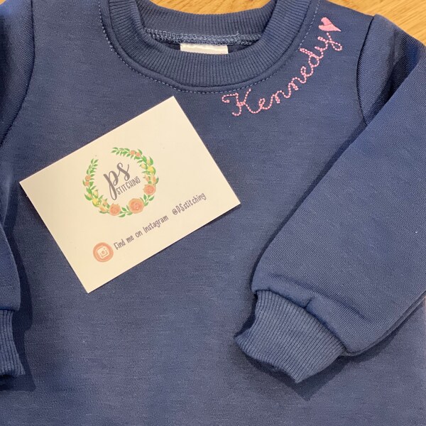 Infant sized, monogrammed collar sweatshirt