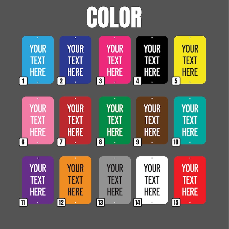 Personalized Custom Aluminum Metal Signs With Your Text, Single-sided ...