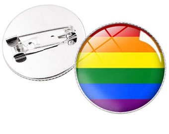 1" Inch Rainbow Pin Badge | Gay Lesbian Pride LGBT Hat Tie Tack Badge Pin|LGBT Pride Pin | Tiny Gay Pride Pin | Gay Accessories | Enamel Pin