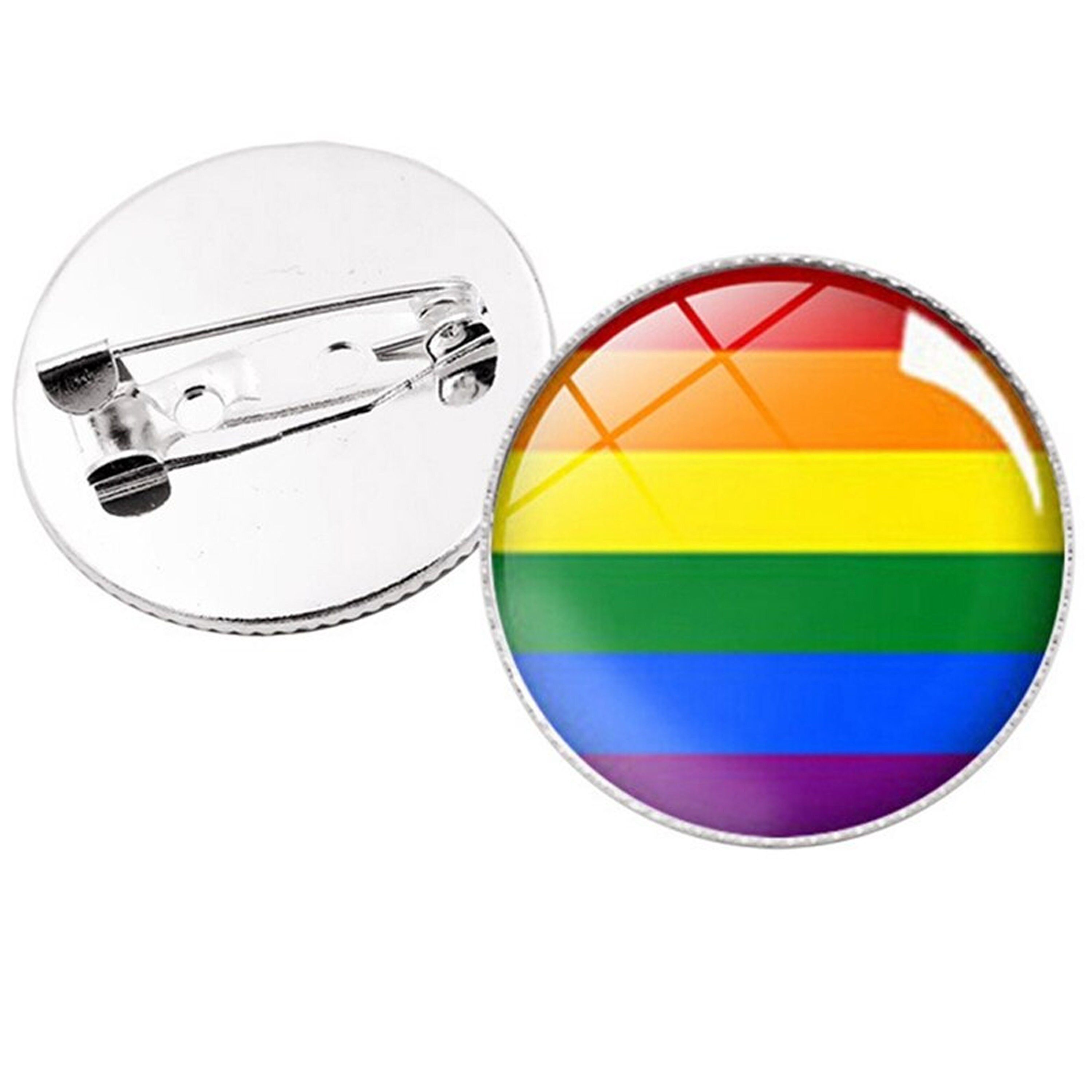 1 Inch Rainbow Pin Badge Gay Lesbian Pride Lgbt Hat Etsy Denmark