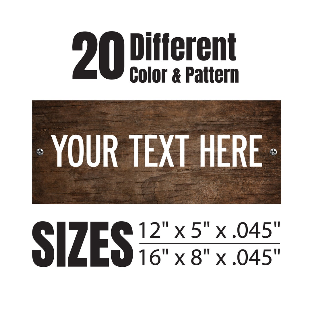 Personalized Custom Aluminum Metal Signs With Your Text, Single-sided ...