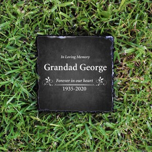 Personalized Memorial Human Stone For Dad or mom, Grave Marker, Garden Memorial Stone, Weatherproof Pet Headstone, 7 Sizes, 4 Designs