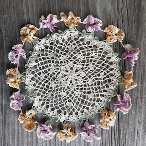 Vintage Lace Crochet Floral Lace Doily Cotton Handmade Home Decor 9&quot;