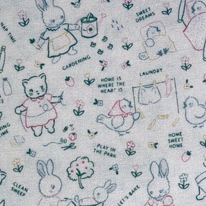 Tissu Petits animaux COQUELICOT Collection Home Sweet Home Premium Yardage Cottagecore Farmhouse