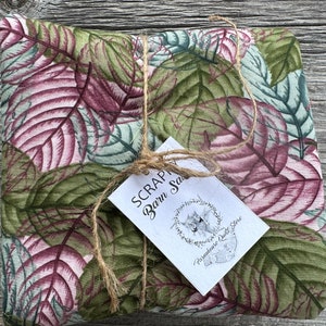 BARN SALE Fabric 72&quot; x 36&quot; Leaf Designs Apparel and Quilt Cotton Material Remnants Quilting