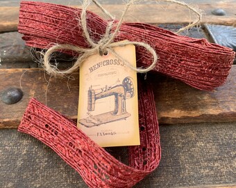 Vintage Woven Trim, 5 Yards Rose Pink Rayon Ribbon, 3/4"