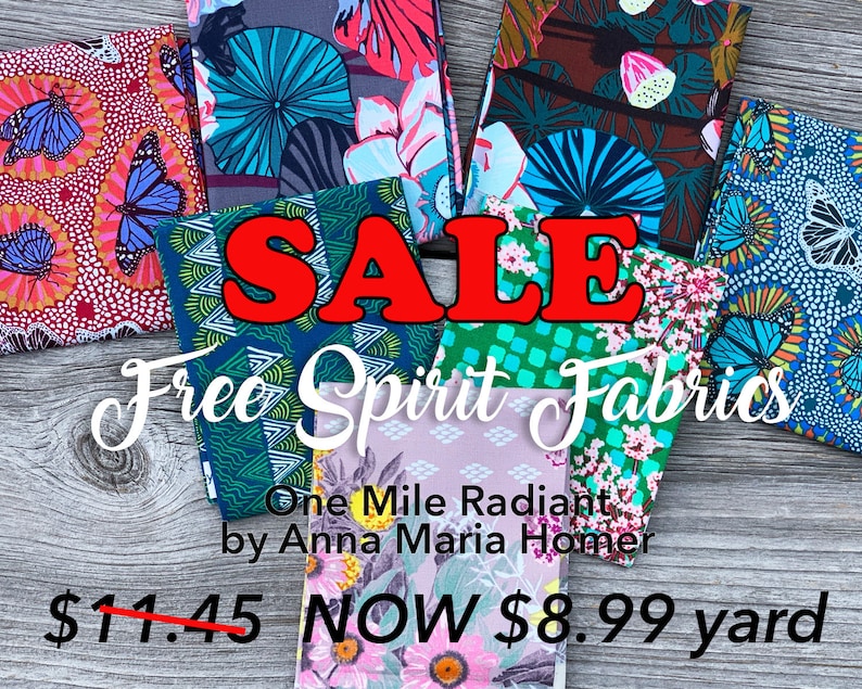 MOUNTAIN STREAMS Free Spirit Fabrics One Mile Radiant by Anna Maria/'s Conservatory Cotton Fabric Quilting Crafts Sewing