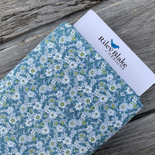 Liberty Fabrics Coastal Walk Arley Blossom from Riley Blake Designs Blue Floral Flower Show