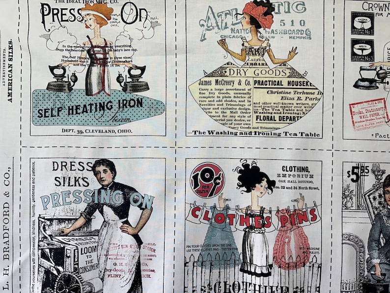 PRESS ON Fabric Panel by J Wecker Frisch Quilting Sewing Supplies Riley ...