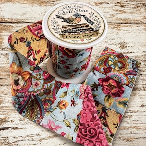 Handmade Patchwork Strip Roll, Quilt Cotton Fabrics, Quilting Supplies, 132 inches