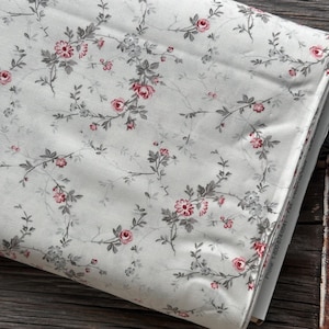 AUDREY by CLOTHWORKS Fabric Quilting Apparel Fine Quality Cotton Floral White Pink