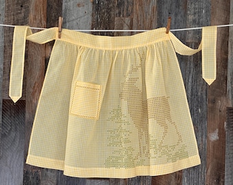 Apron Vintage Handmade Half Apron Cross Stitch Embroidery OS - Etsy