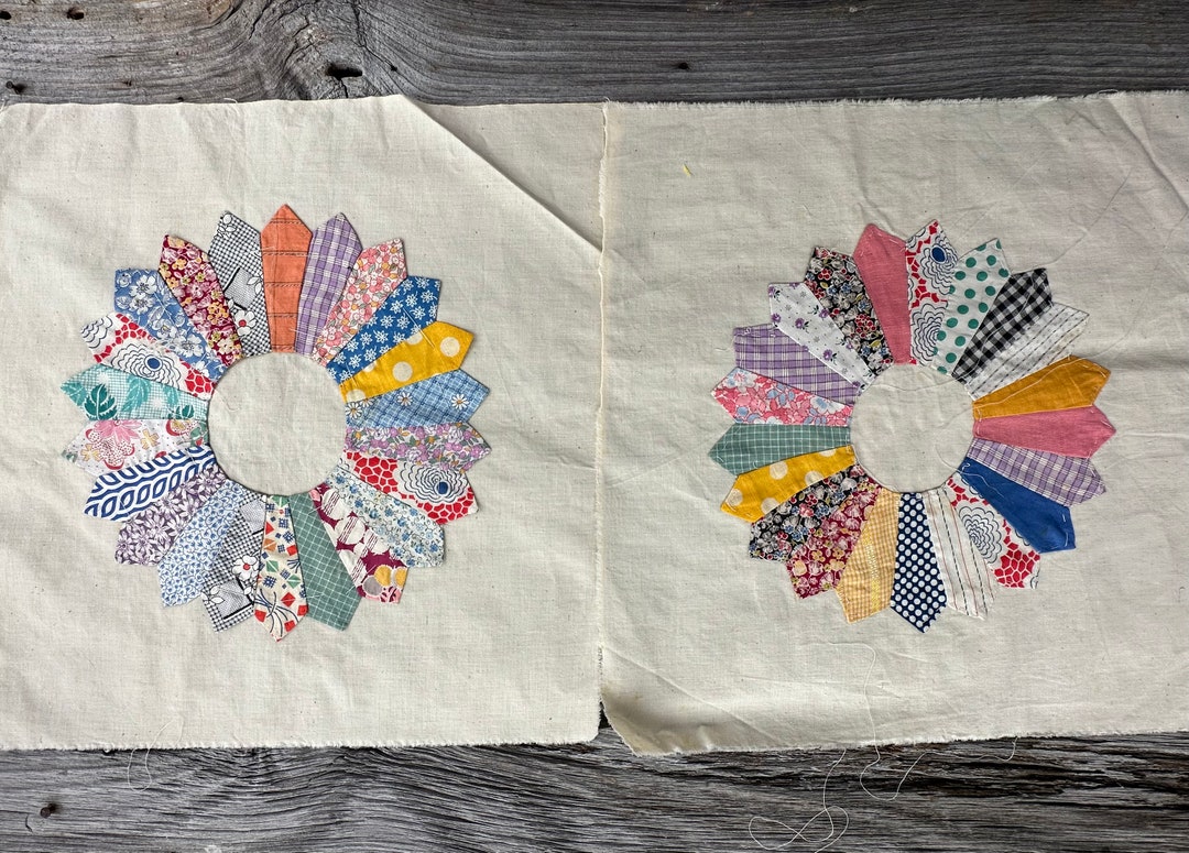 Antique Fabric Handmade Quilt Blocks 18 X 18 Etsy