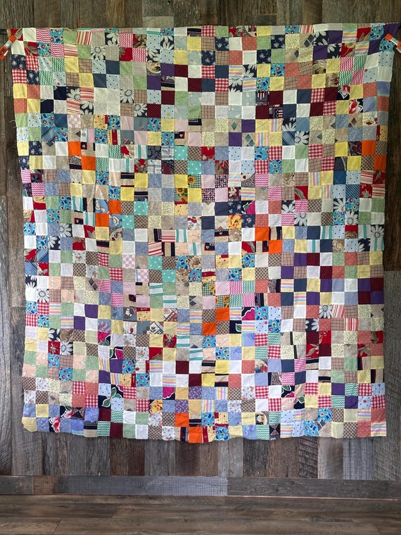 Pantalon Homme Vintage Années 80 - Patchwork Brodé Main - Taille L (Taille 32) - Style Bohème Et Fait Main
