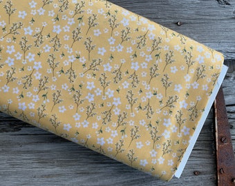 Free Spirit Fabrics FARM FRIENDS by Mia Charro Fine Cotton Fabric for Quilting Crafts Sewing Yellow White Flowers