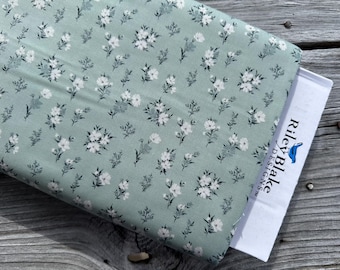 FABRIC A Walk on the Prairie by Modern Prairie for Quilting and Apparel Riley Blake Designs Floral Pattern in Sage Gray