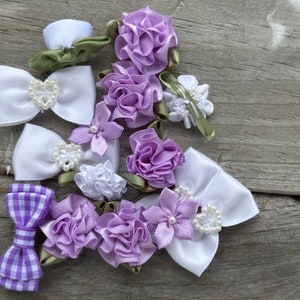 Kleine Rosenknospen Blumen Band Bögen Akzente Borten für Nähen Junk Journaling und Handwerk Hochzeiten