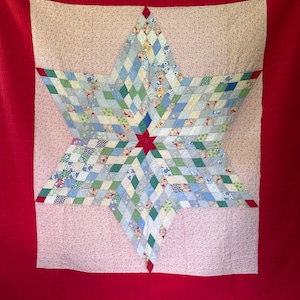 Patchwork z lat 30. XX wieku, pikowana, ręcznie szyta, antyczna kołdra bawełniana, 69 x 79 cali