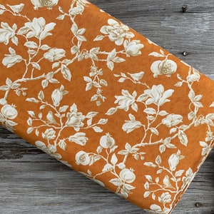 Free Spirit Fabrics by WOODLAND BLOOMS SANDERSON Cotton Quilting and Sewing Fabric Magnolia and Pomegranate Russet PWSA032