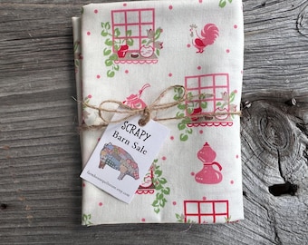 BARN SALE Fabric 25&quot; x 44&quot; Riley Blake Designs by Lori Holt Cookbook Quilt Cotton Remnants