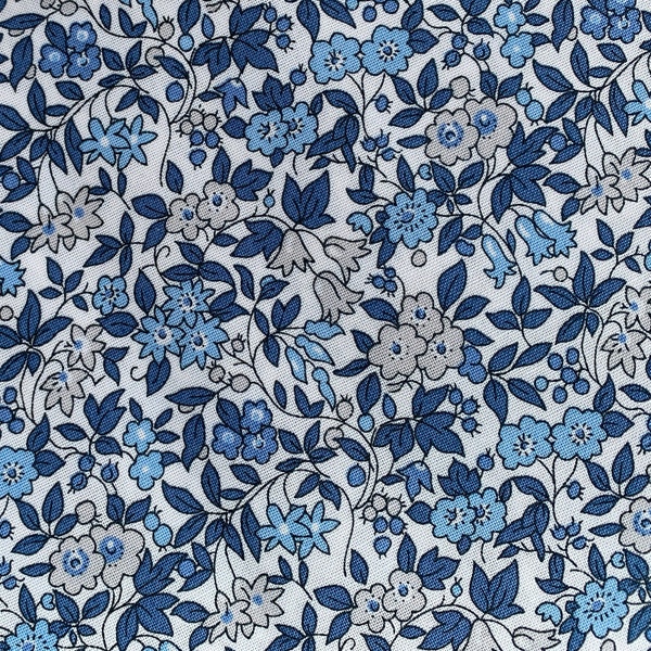 Liberty Fabrics Coastal Walk from Riley Blake Designs Blue Floral Flower Show Forget Me Not Blossom