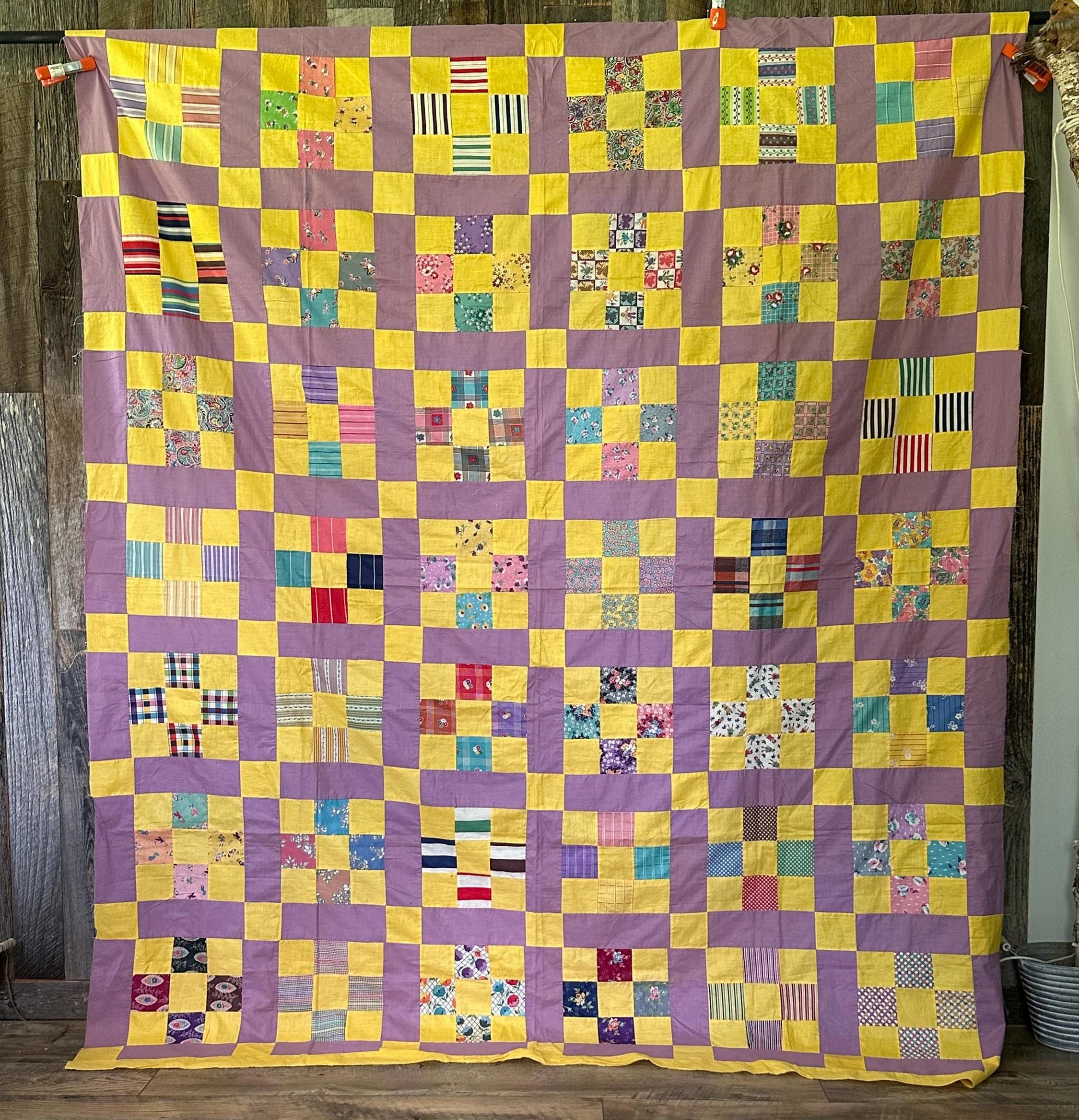 アンティーク キルト キルトトップ ビンテージ ハンドメイド