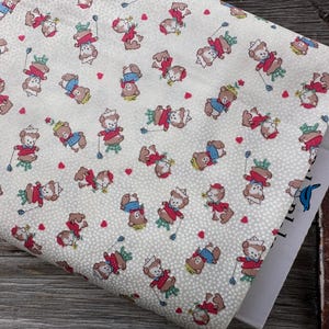Fabric PLAYTIME 30&#39;s Bears Children&#39;s Design by Lindsey Wilkes Animals Flowers Toys Cotton Fabric Riley Blake Designs