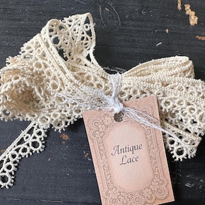 VINTAGE and NEW LACE Vintage Cotton Trim Lace Size 119 x .75 inches