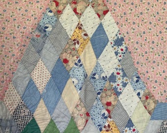 1930年代のパッチワーク手縫いキルトアンティークキルトコットン69 x