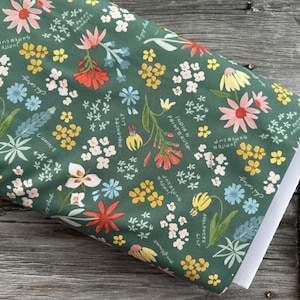FABRIC Albion by Amy Smart Riley Blake Designs Pretty Green Background with Mixed Flowers