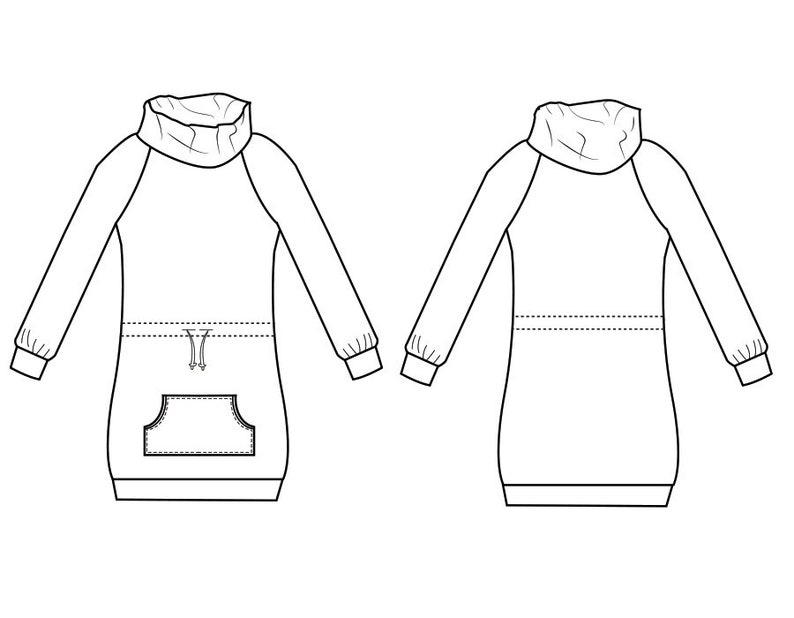 Peut inclure: Une robe blanche &agrave; manches longues avec un col montant, une taille &agrave; cordon et une poche plaqu&eacute;e sur le devant.
