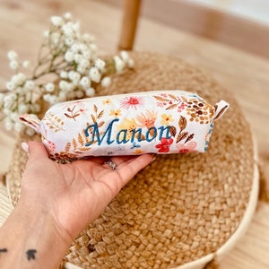 Trousse école à crayon personnalisable en coton imprimé