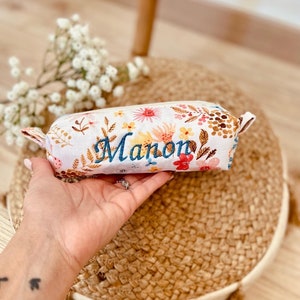 Customizable pencil case in printed cotton