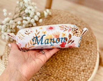 Customizable pencil case in printed cotton