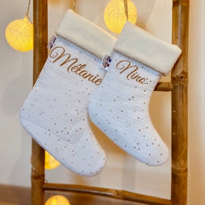 Chaussette de noël personnalisée /botte de noël, décoration de noël. Chaussette noël personnalisable. image 4