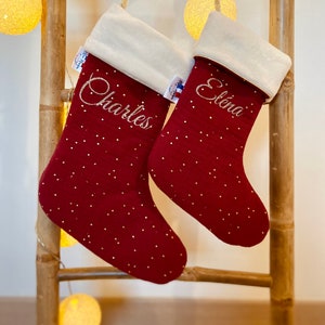 Chaussette de noël personnalisée /botte de noël, décoration de noël. Chaussette noël personnalisable. image 3