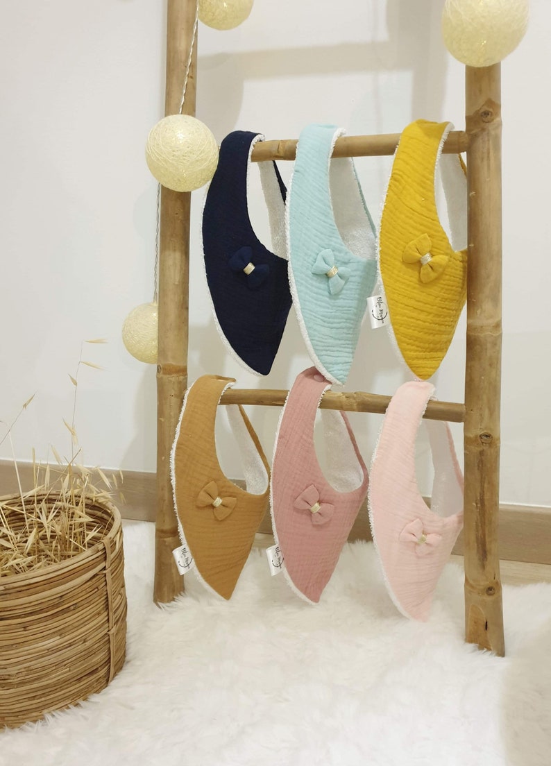 Bavoir Bandana Bébé Lilly And Ben - Doublé Coton éponge Et Polaire, 6 Boutons Pression, Lavable Machine - 8