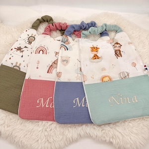 Customizable elasticated canteen napkin / Long nursery canteen bib