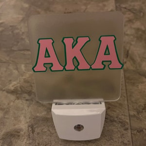 AKA nightlights/Handmade Sorority Home Decor/Alpha Kappa Alpha