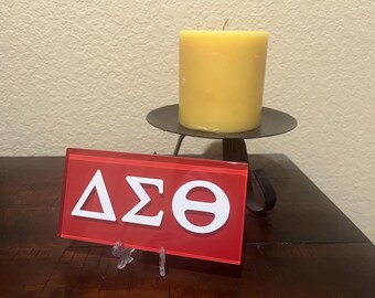 Delta Sigma Theta Glass Plaque: Handmade Sorority Home Decor