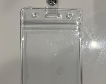 Clear Waterproof ID Badge Holder with Clip